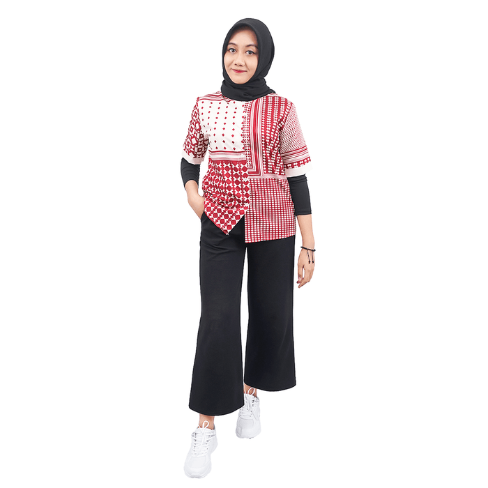 EAST INDIES BLOUSE ( FREE SIZE, RED CHERRY )