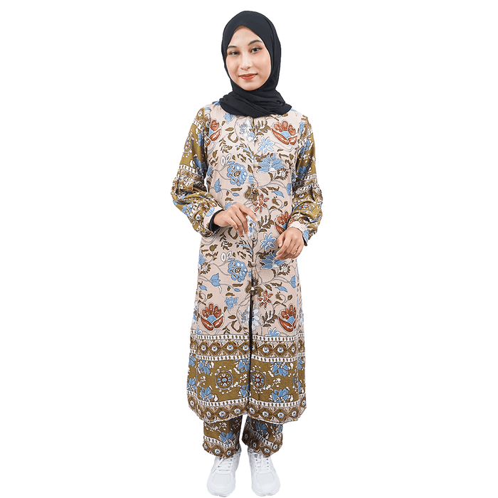 EAST INDIES GAMIS ONE SET ( REGULAR, FLOWER BROWN )