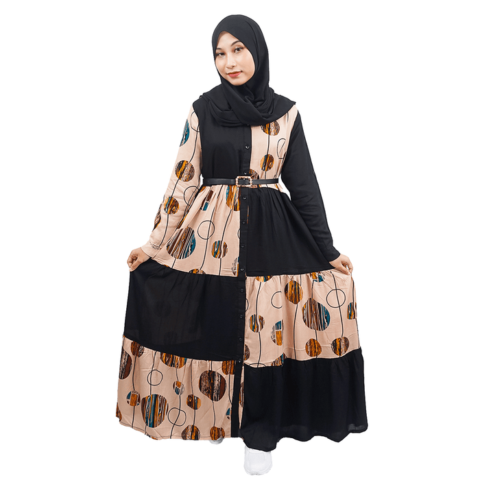 GAMIS INDIA TIMUR ( REGULER, COKLAT DI HITAM )