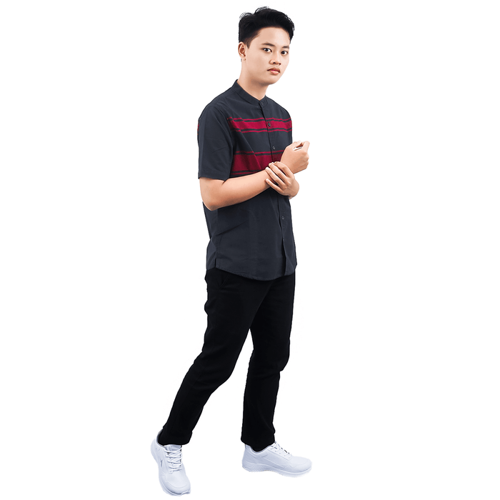 CARDINAL MEN KEMEJA KOKO JEANS V.2 ( SLIM FIT, HITAM ORIGINAL )