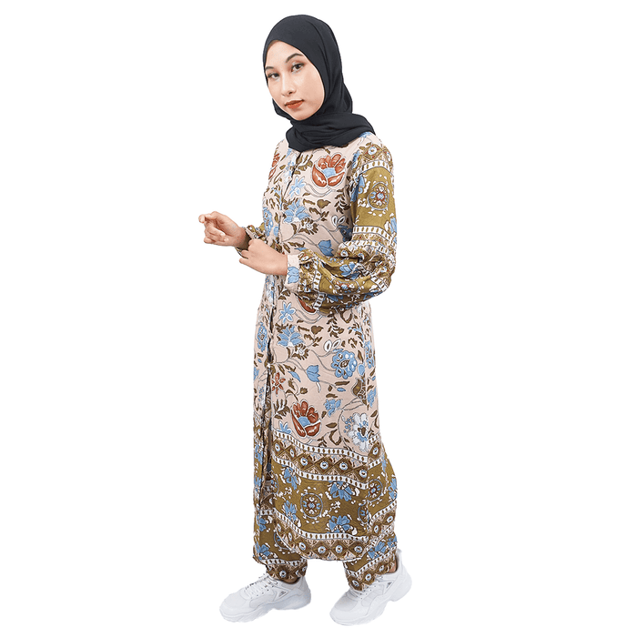 EAST INDIES GAMIS ONE SET ( REGULAR, FLOWER BROWN )