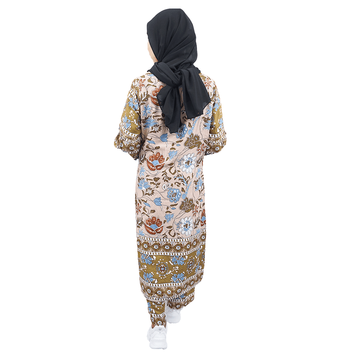 EAST INDIES GAMIS ONE SET ( REGULAR, FLOWER BROWN )