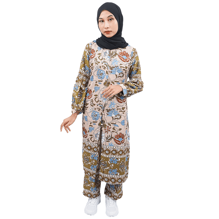 EAST INDIES GAMIS ONE SET ( REGULAR, FLOWER BROWN )